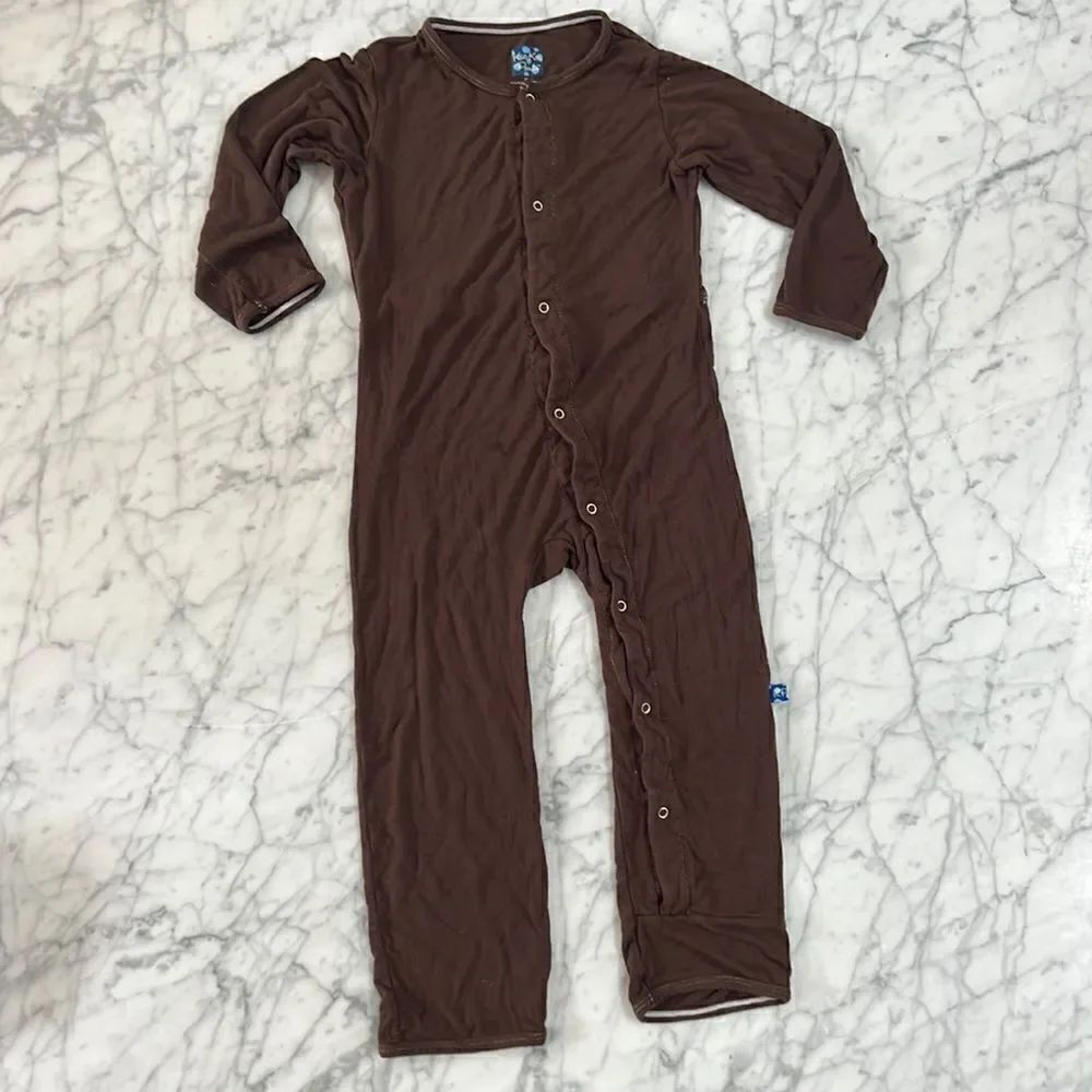 Kickee Pants Pajamas Snap Size 4T Brown